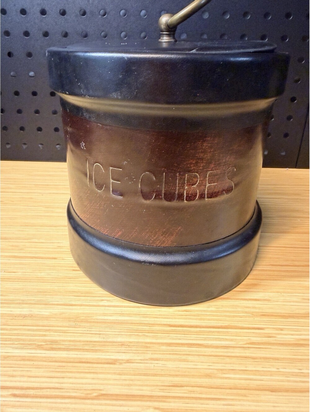 Kraftware Leatherette Pipe Smoking Tobacco Humidor Canister Circa 1950s Ice Cube